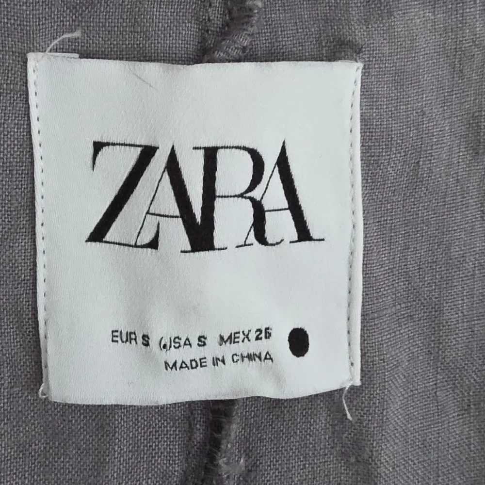 ZARA | Gray Lillian 100% Linen Button Front Jumpsuit SZ S